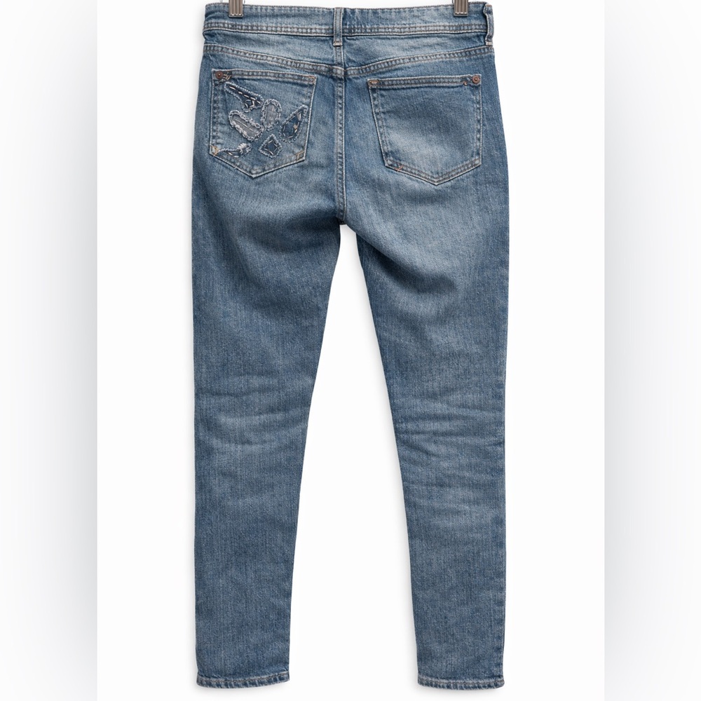 Pilcro and the Letterpress Blue Embroidered Boyfriend‎ Jeans, sz 26 - Picture 2 of 10